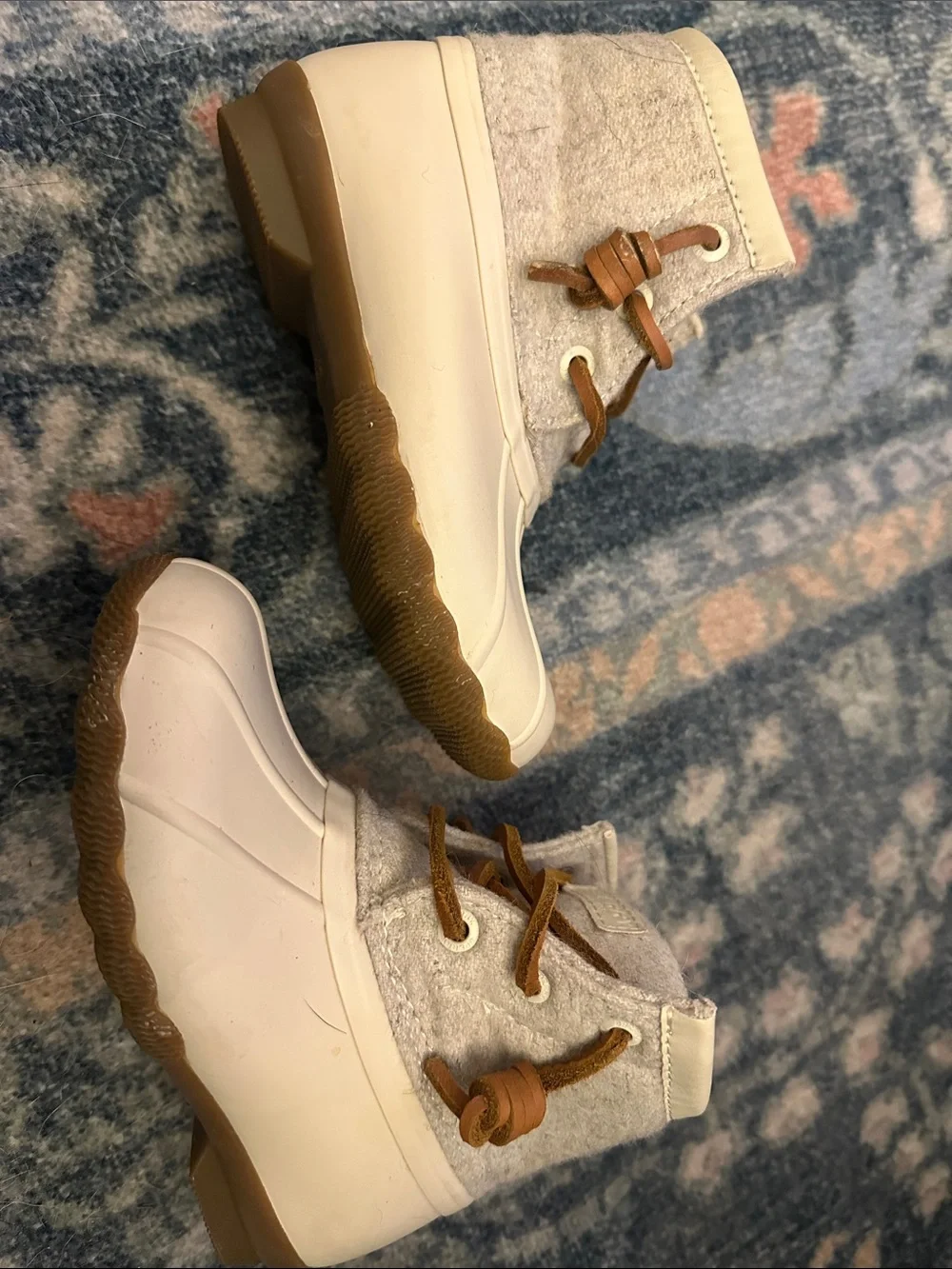 Sperry Toddler Cream and Tan Duck Boots